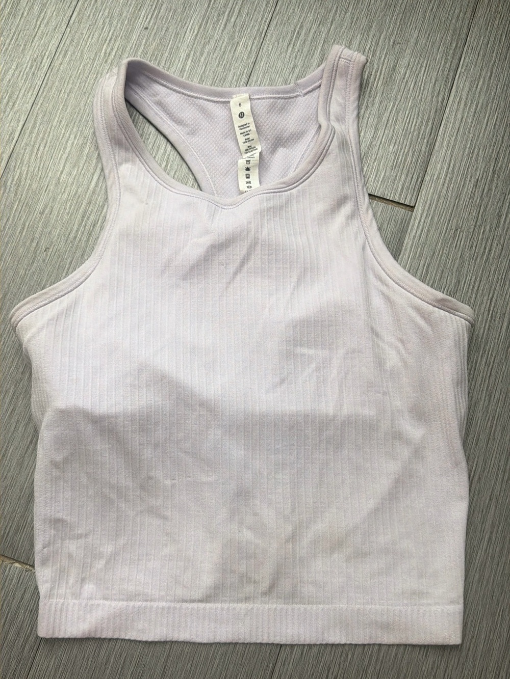 Lululemon Ebb to Street Lilac Racerback Tank Top Size 6